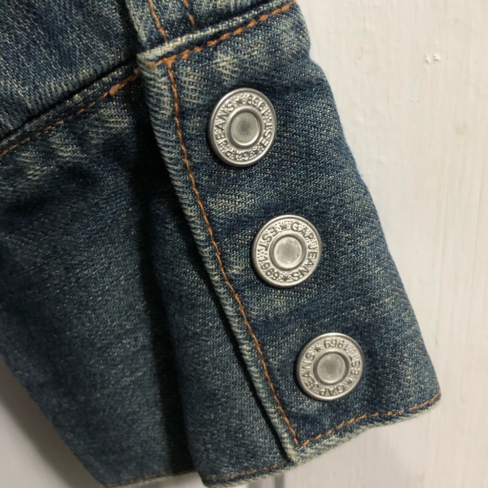 GAP‎ Denim Trucker Jacket Sherpa Lining Vintage Bomber Acid Wash Women’s XS - Picture 5 of 8